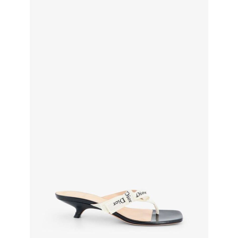 Dior Women J'adior Cotton Flip-Flops With Embroidered Logo